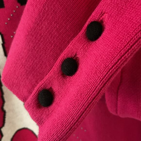 Karl Lagerfeld Paris Hot Pink Eiffel Tower Sweater – Size M - Picture 9 of 9